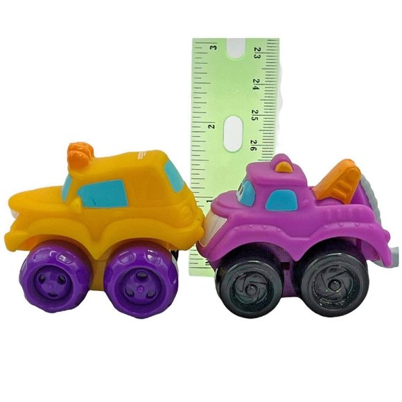 2 HASBRO TONKA CHUCK & FRIENDS Vehicles 2008 Purple Tow Truck 2006 Yellow Truck - Picture 2 of 5